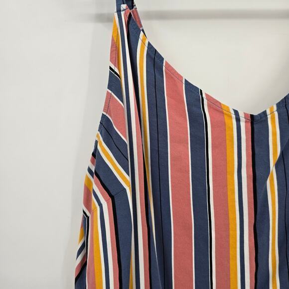 Torrid Women's Plus Multicolor Stripe Scoop V Neck Tank Top Blue Red Size 5 - Picture 6 of 13